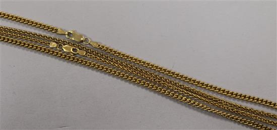 Two 9ct gold chains,